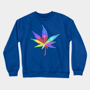 Colorful Cannabis Leaf T-Shirt Crewneck Sweatshirt